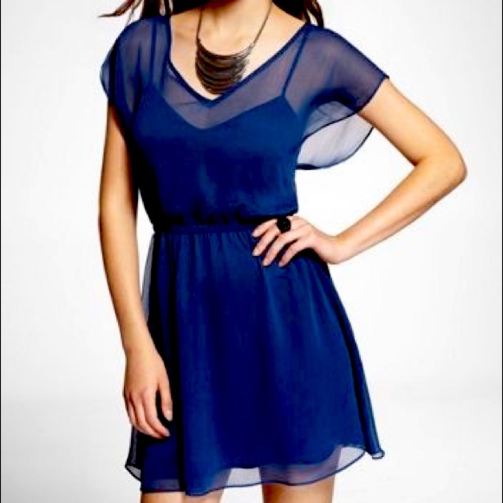 Blue Chiffon Dress